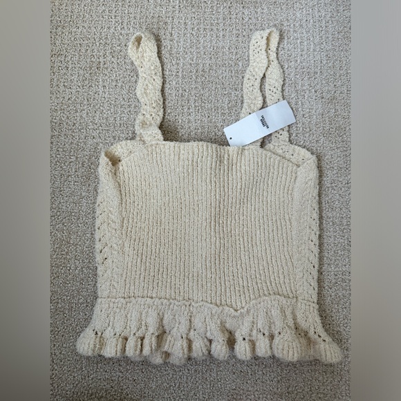 UO Carmella Lace-Up Sweater Tank Top in Ivory - Picture 7 of 7